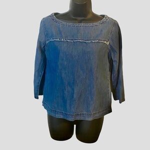 Madewell Ladies Pull Over‎ 100% Cotton Denim Top Size XS